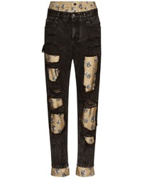 Dolce & Gabbana Ripped Detail Layered Jeans