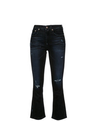 R13 Ripped Skinny Flared Jeans