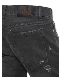 Roberto Cavalli 18cm Distressed Cotton Denim Jeans