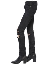 Saint Laurent 15cm Destroyed Stretch Denim Jeans