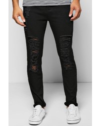 Boohoo Skinny Fit Jeans With Extreme Rips