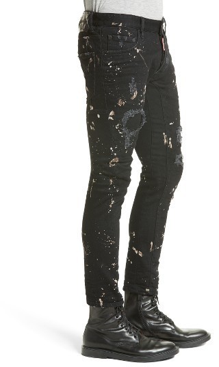 DSQUARED2 Tidy Biker Ripped Acid Wash Skinny Jeans, $505