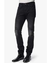 7 For All Mankind Vintage 7 Collection Paxtyn Skinny With Clean Pocket In Destroyed Black