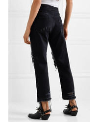 R13 Distressed Sequined Mid Rise Jeans