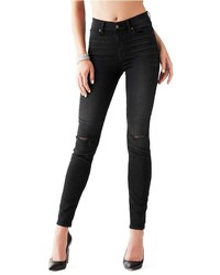 GUESS Women's Rylee Lace-Up Skinny Jeans – Aged Black Wash sz 23