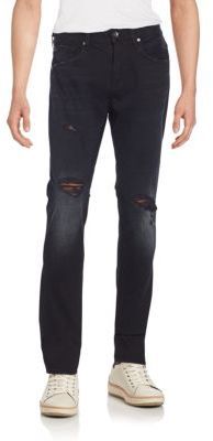 7 for all mankind black ripped jeans