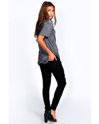 Boohoo Abby High Rise Heavy Ripped Super Skinny Jeans