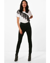 Boohoo Abby High Rise Super Distressed Skinny Jeans