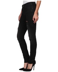 Mavi Jeans Adriana Midrise Super Skinny In Ripped Black Coated