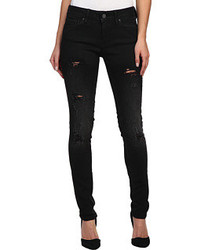 Mavi Jeans Adriana Midrise Super Skinny In Ripped Black Coated