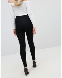 Asos Tall Asos Tall Rivington Jegging In Clean Black With Rips