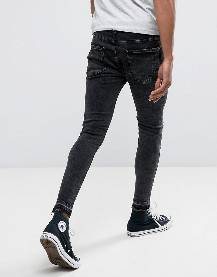 Black Washed Super Skinny Jeans