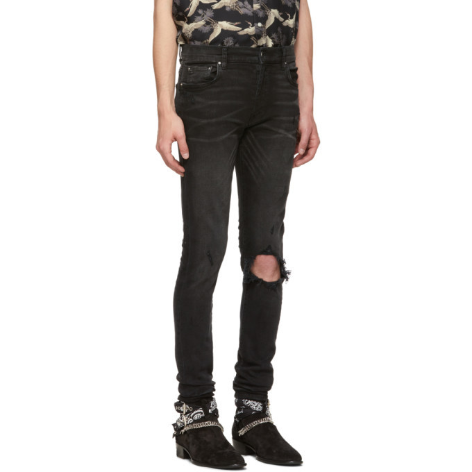 Amiri Black Broken Jeans, $750 | SSENSE | Lookastic