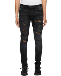 Amiri Black Leopard Thrasher Jeans