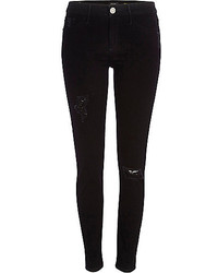 River Island Black Ripped Molly Jeggings