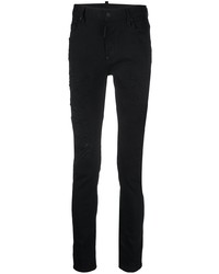 DSQUARED2 Black Skinny Jeans With Distressed Effect