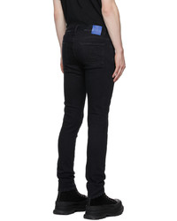 Marcelo Burlon County of Milan Black Slim Distressed Cross Jeans