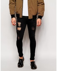 Asos Brand Extreme Super Skinny Jeans With Extreme Rips