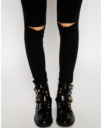 Noisy May Devil Skinny Jeans With Ripped Knees