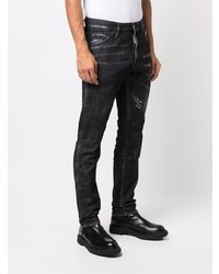 DSQUARED2 Distressed Logo Embroidered Jeans