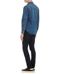 Saint Laurent Distressed Skinny Jeans Black
