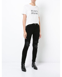 Amiri Distressed Skinny Jeans With Under Layer
