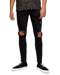 Topman Extreme Blowout Ripped Skinny Fit Jeans