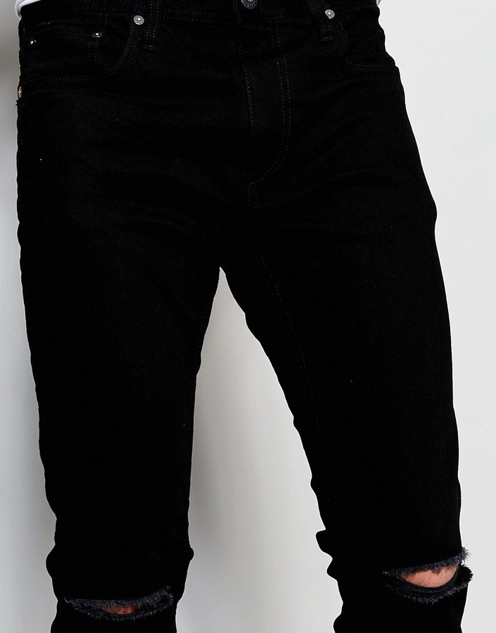jack & jones slim fit black denim jeans