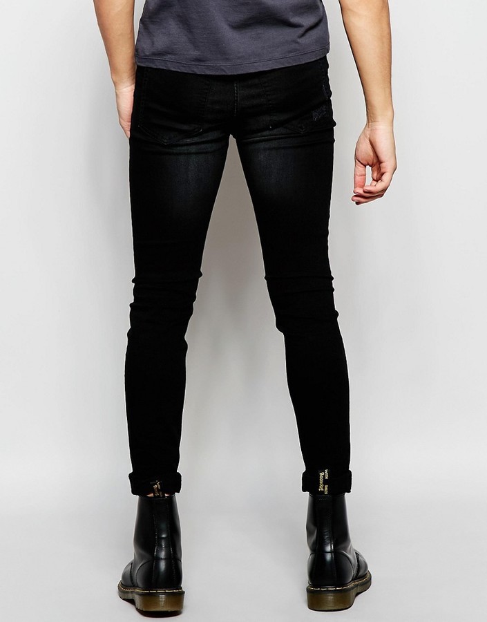 gasformig Vask vinduer Array Cheap Monday Jeans Him Spray Stretch Super Skinny Fit Lost Black Ripped And  Panel Wash, $90 | Asos | Lookastic