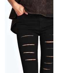 Boohoo Lara Skinny Slit Leg Tube Jeans