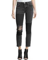 IRO Lep Mid Rise Patched Distressed Skinny Jeans