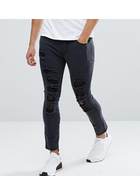 mens black cropped skinny jeans