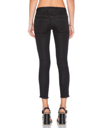 Free People Mid Rise Skinny Destroyed Ankle Jean