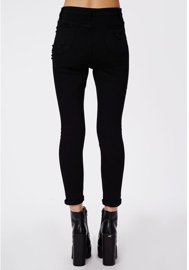 High-Waist Extreme Ripped Legging  Ripped leggings, Black ripped