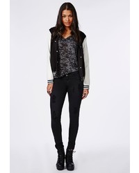 Missguided Low Rise Ripped Skinny Jeans Black