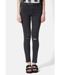 Topshop Moto Jamie Ripped High Rise Ankle Skinny Jeans