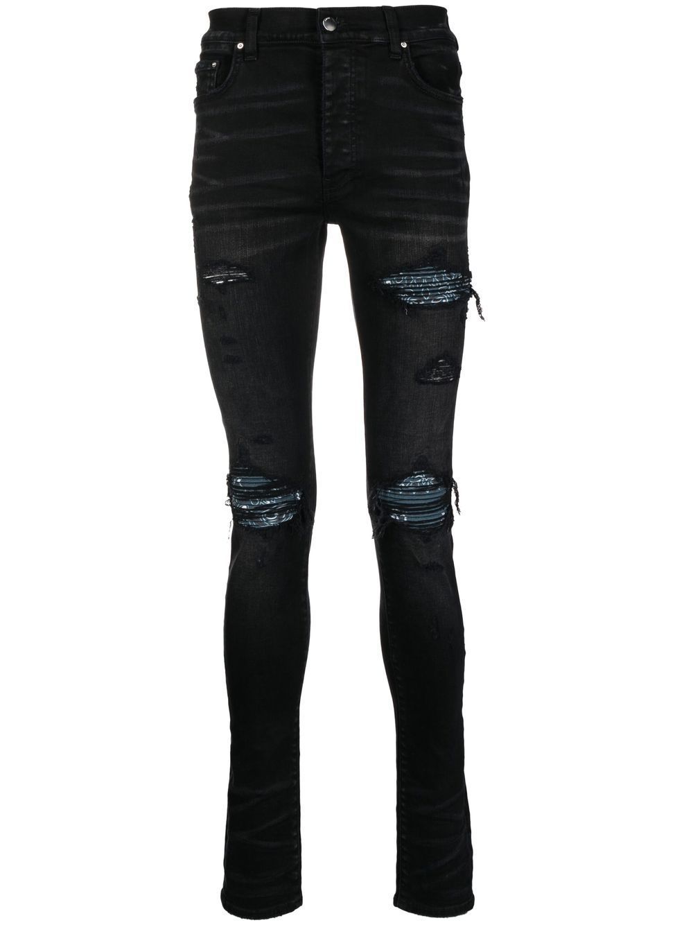 Amiri Mx1 Ripped Bandana Skinny Jeans, $1,444 | farfetch.com | Lookastic