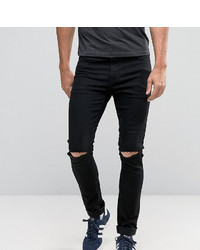 Noak Super Skinny Jeans With Knee Rips In Black