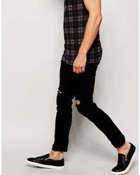 Religion Noize Skinny Fit Black Jeans With Rips