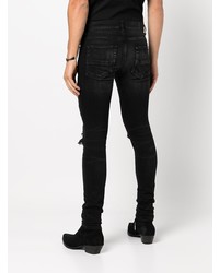Amiri Paisley Patch Distressed Skinny Jeans