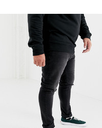 ASOS DESIGN Plus 125oz Super Skinny Jeans In Black With Knee Rips