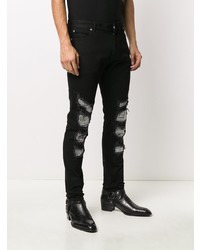 Balmain Rhinestone Embellished Ripped Jeans