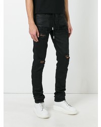 Off-White Ripped Drawstring Skinny Jeans