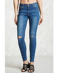 Forever 21 Ripped Knee Skinny Jeans