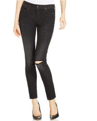 Calvin Klein Jeans Ripped Skinny Jeans Dark Black Wash