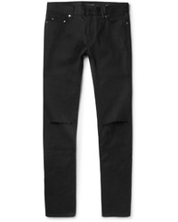 Saint Laurent Skinny Fit 15cm Hem Distressed Raw Stretch Denim Jeans