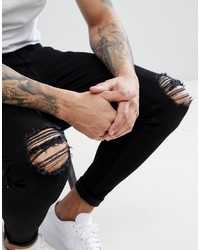 Aces Couture Skinny Jeans With Distressing In Black