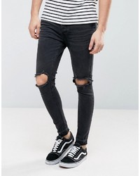 Brave Soul Skinny Knee Ripped Jean With Raw Edge