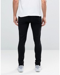 Asos Spray On Jeans With Knee Rips In Black