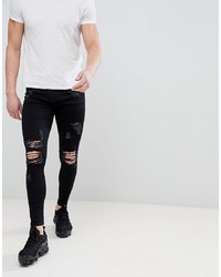 Good For Nothing Super Skinny Jeans In Black With Distressing